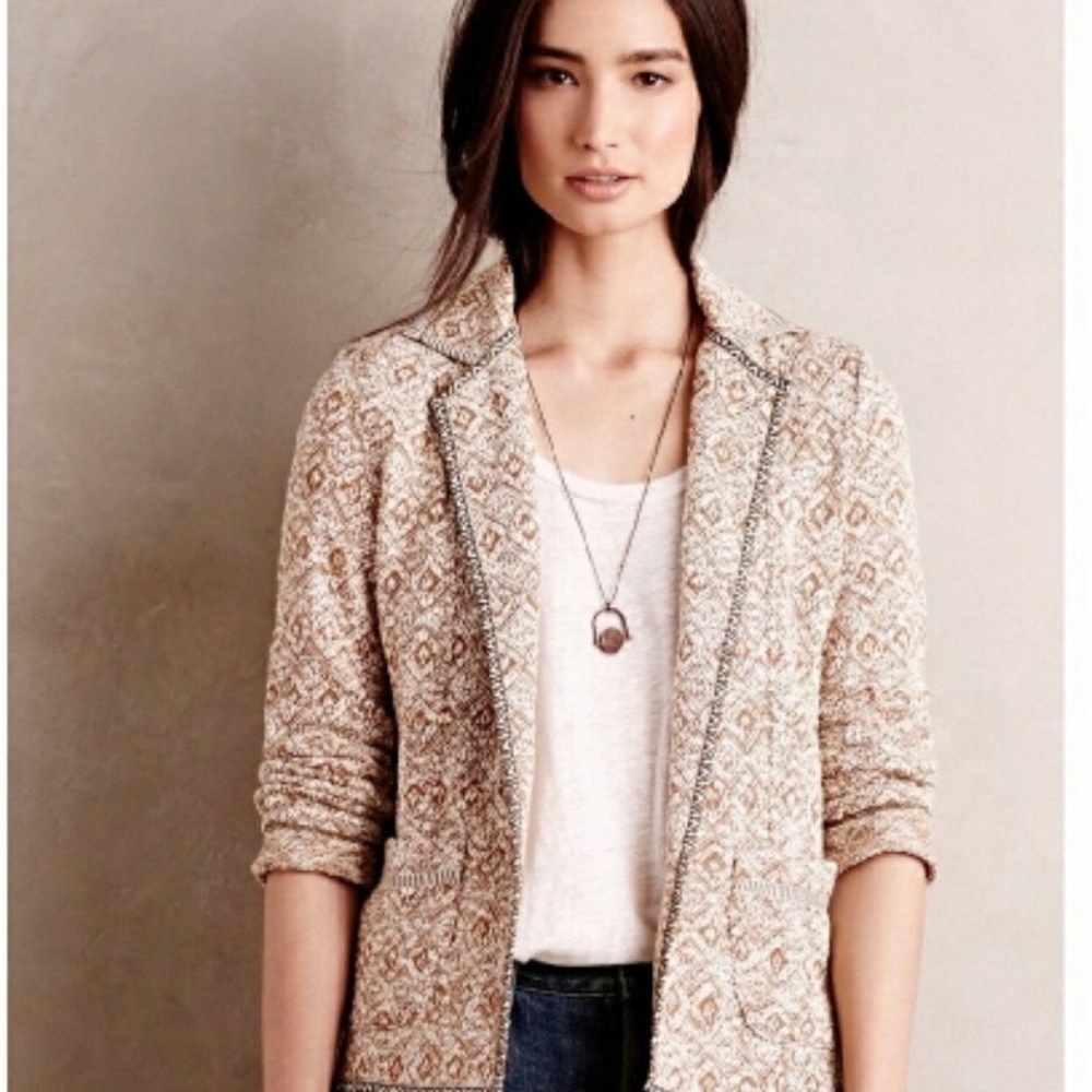 Anthropologie Saturday Sunday Camel and Cream Colored Blazer